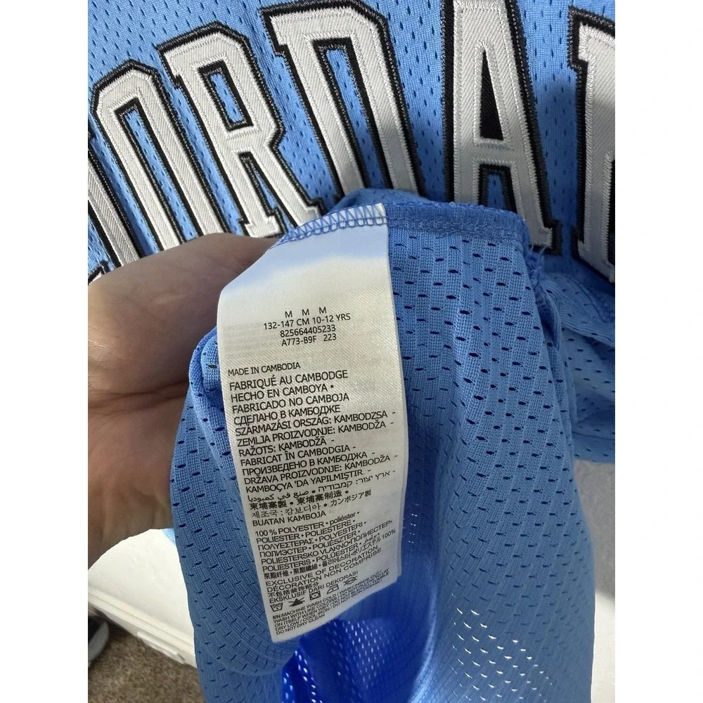 Jordan Jersey Youth M 10-12 Years Old #23 University Blue Jumpman Logo UNC
